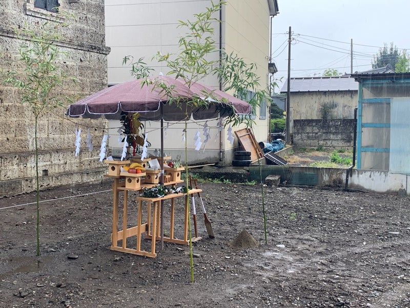 恵みの雨の地鎮祭、ありがとう❣